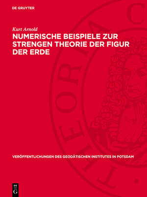 cover image of Numerische Beispiele zur strengen Theorie der Figur der Erde